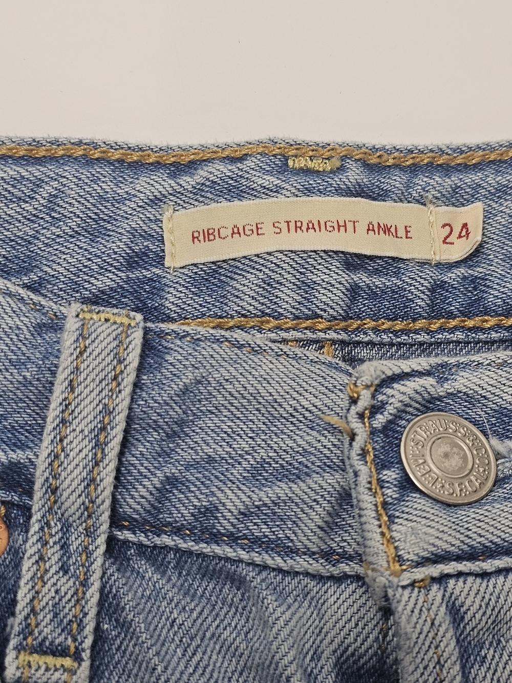 Levi's Premium Ribcage Straight Ankle Jeans Womens 24 Light Wash High Rise Retro - Picture 3 of 16